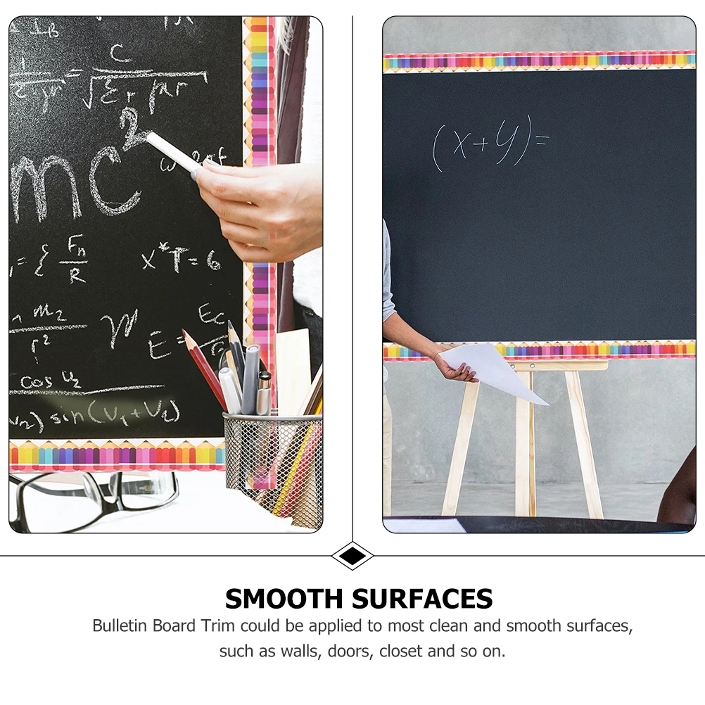 

2 Rolls Border Stickers Classroom Bulletin Board Borders Straight Edge for Decoration Blackboard Decals Wall Copper Plate