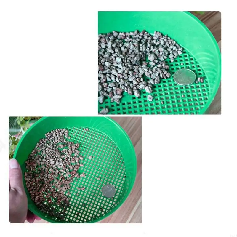 4xfd Sieve Garden Soil Mesh Pan Sifting Sifter Filter Sand Plastic Round Riddle Garden Screen Fine Classifier Compost Sieves