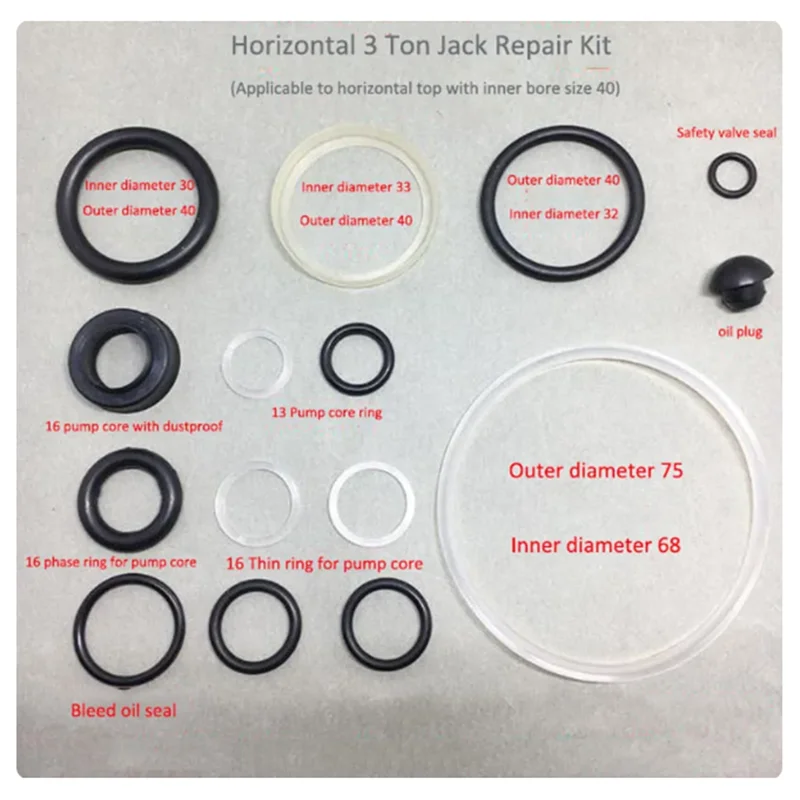 

Repair Tool Jack Accessories Oil Seal Ring Small Accessories Oil Seal O-ring Horizontal Jack Repair Kit 1pc