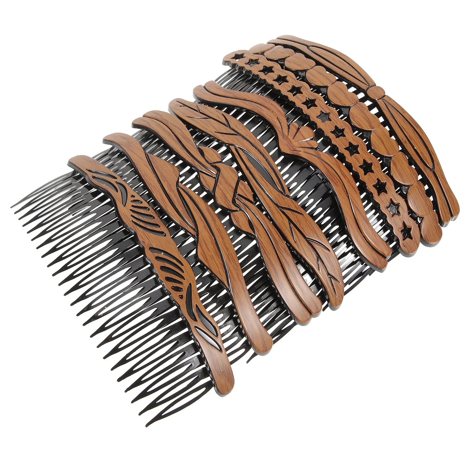

8Pcs Wood Grain Inserted Comb Smooth Wide Teeth Hair Styling Tool for -Free Detangling Salon Use Hair Accessories