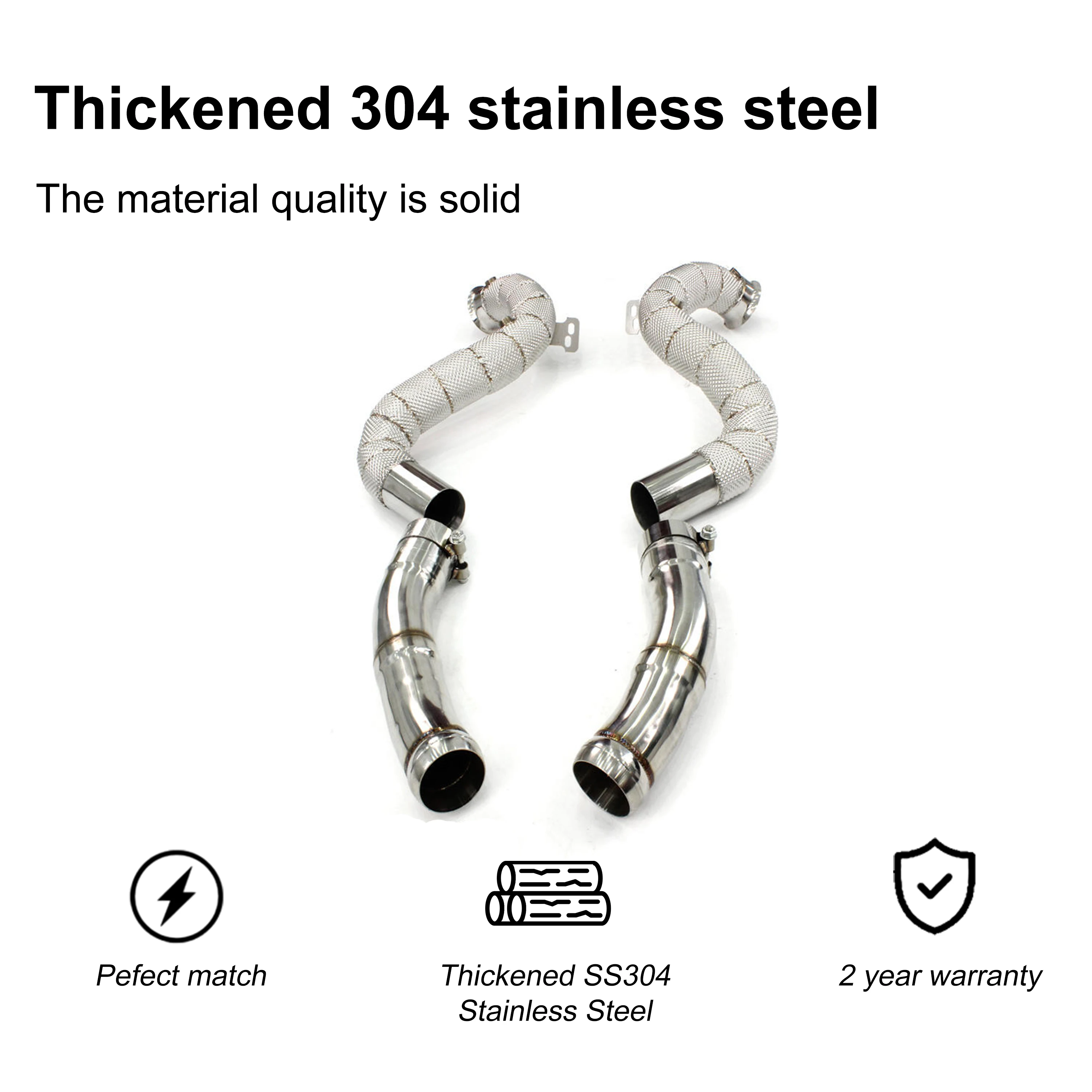 ACE für Mercedes-Benz C63/C63S W205 AMG 4.0T Hochleistungs-Downpipe ohne/mit Katalysator und Hitzeschild, Auto-Tuning-Auspuffanlage – Detail 8