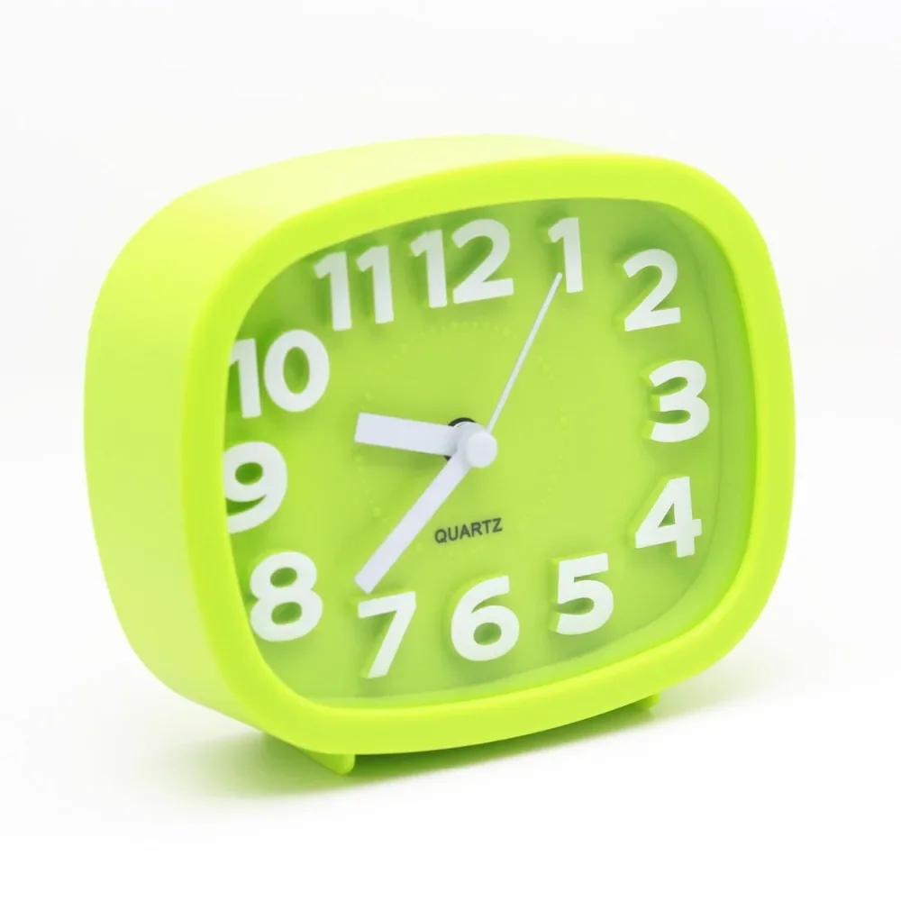 Ultra-quiet Lovely Table Desk Alarm Clock for Kids Children Boys Girls,Red/Yellow/White/Green/Pink