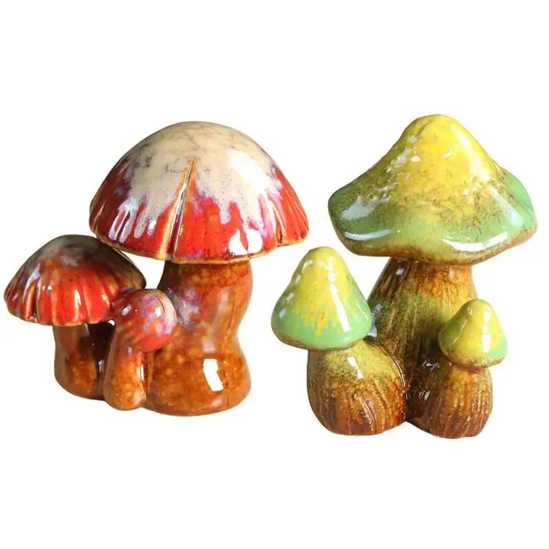 Toilet Bolt Covers Decorative Mushroom 2pcs Mushroom Figurines Decor Resin Mushroom Sculpture Statue Cute Mushroom Covers Toilet