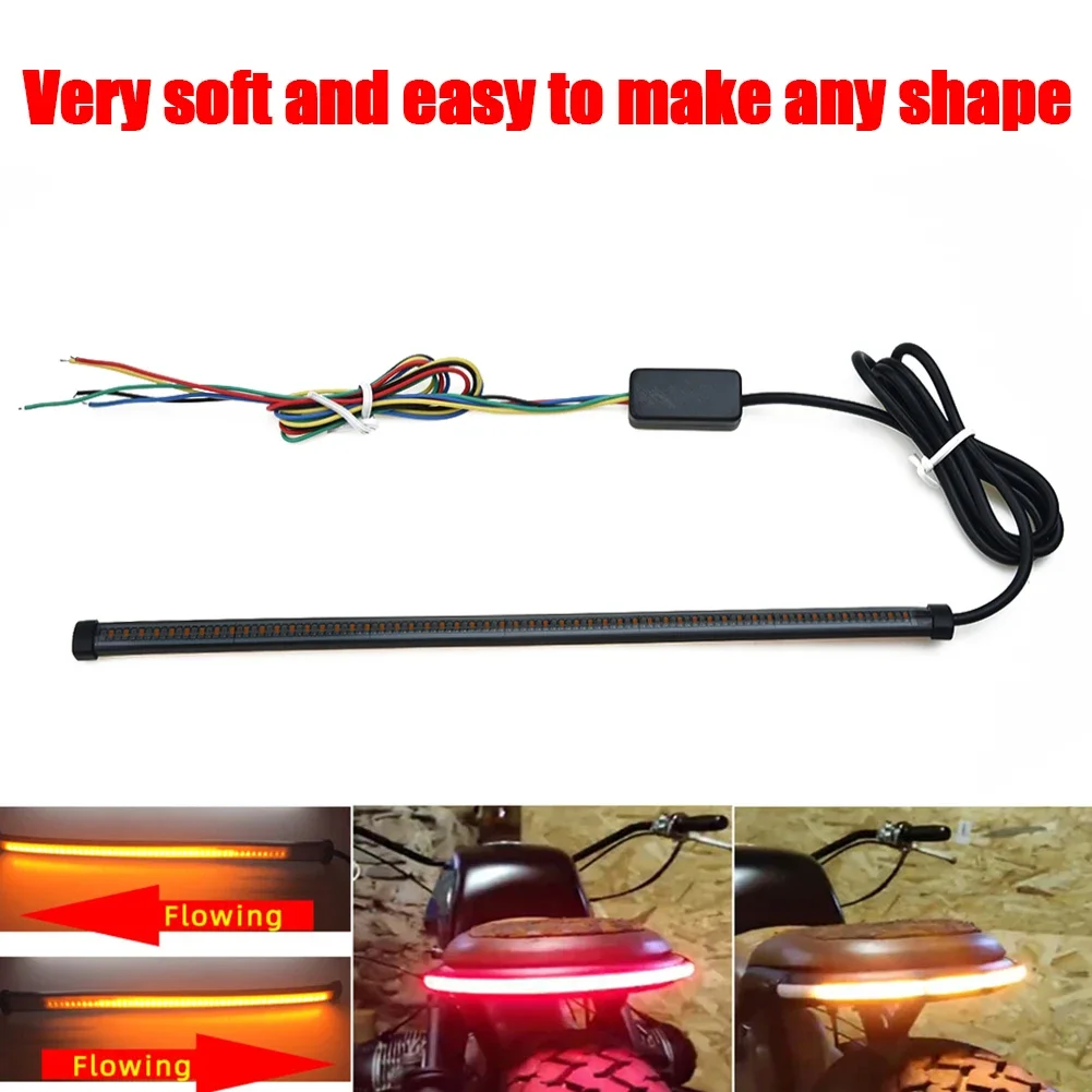 DC 12-24V Motorcycle Sequential Switchback Flowing LED Tail Brake Turn Signal Strip Lights 30cm IP67 15000H