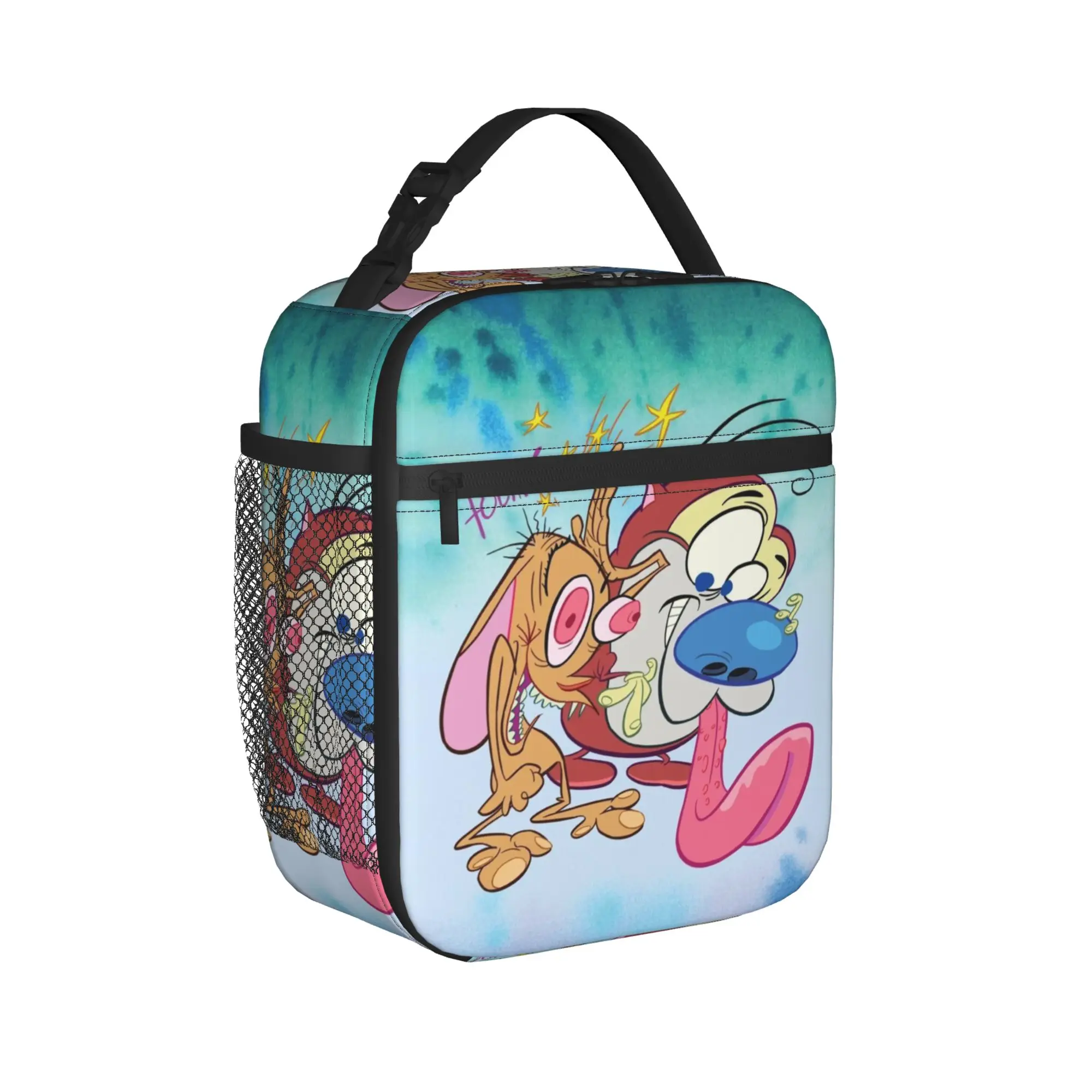 Duo Rucksack Ren & Stimpy  Insulated Lunch Bags for Men Women  Storage Food Box Leakproof Cooler Thermal Lunch Boxes