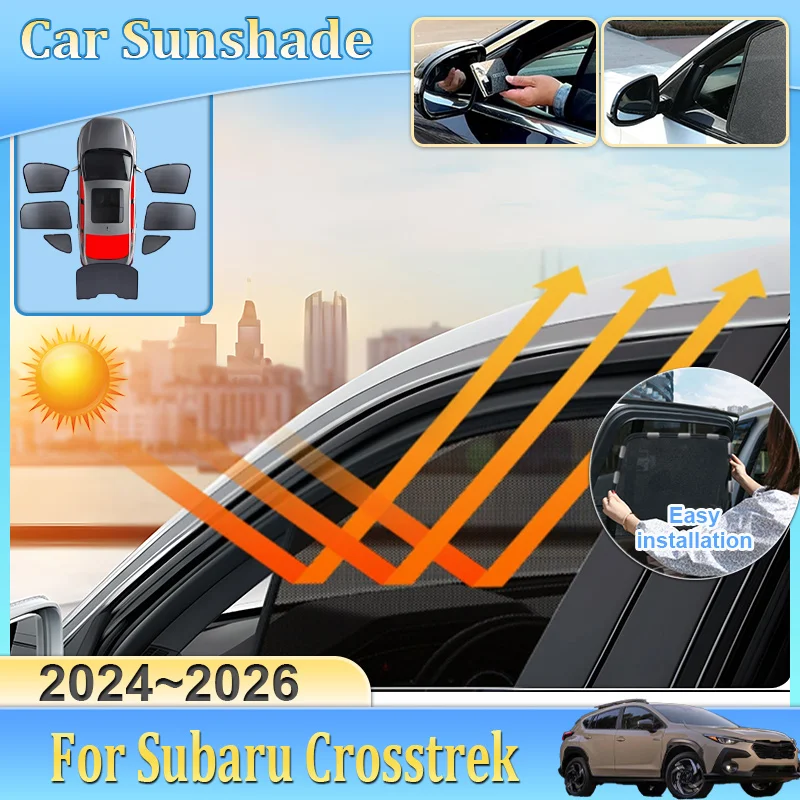 

Сетчатый солнцезащитный экран для автомобиля Subaru Crosstrek 2024 2025 2026: Защита от УФ-лучей, конфиденциальность, шторка на лобовое стекло, автоаксессуары