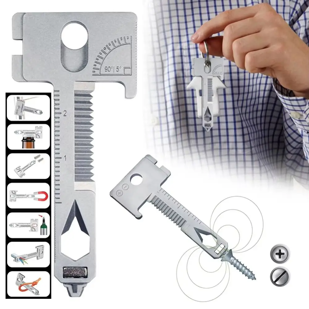 

Дизайн брелка 17 в 1, многофункциональный инструмент, удобные легкие открывалки для бутылок, устойчивые к коррозии, прочная конструкция