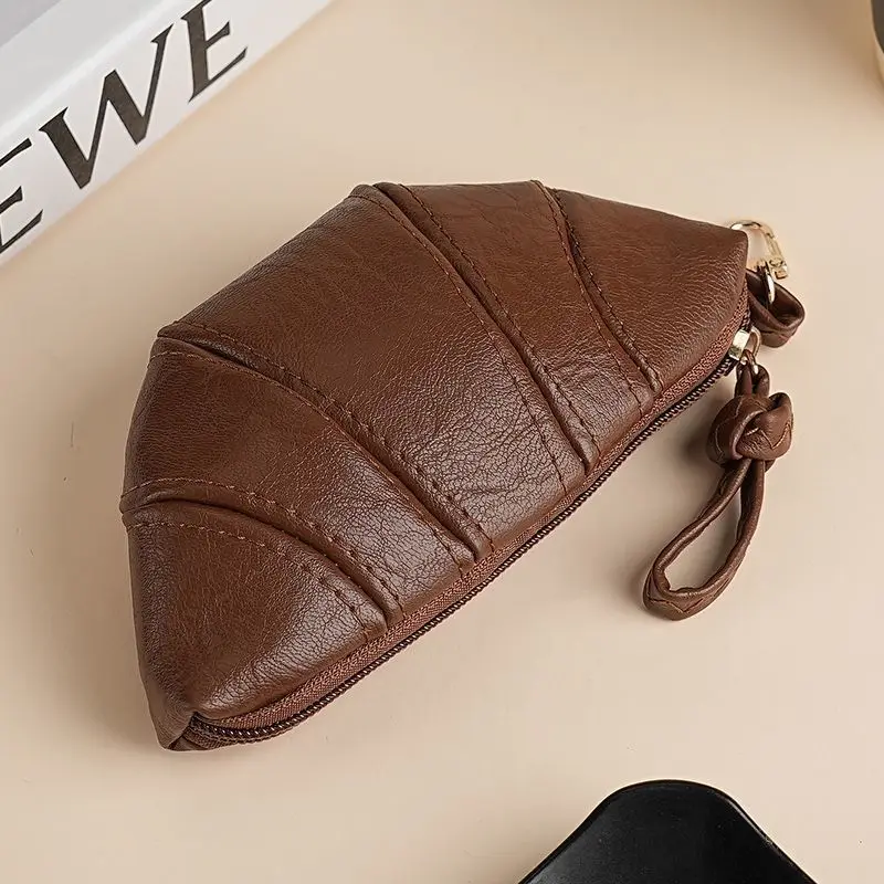 WERLLANDS Brown PU Leather Slim Mini Coin Purse For Women Portable Ultra-thin Small Card Holder Wallet