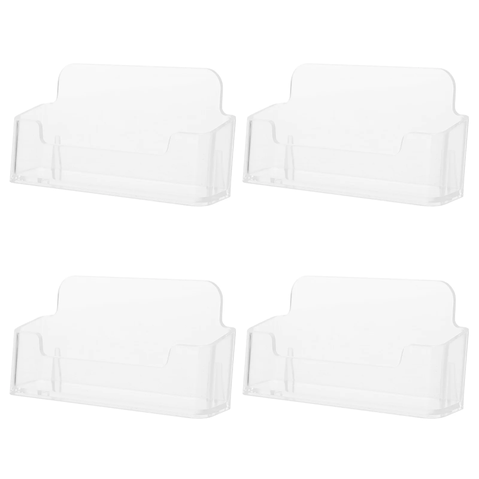 

4 Pcs Transparent Business Card Holder Storage Shelves Cards Stand Desktop Acrylic Visiting Office