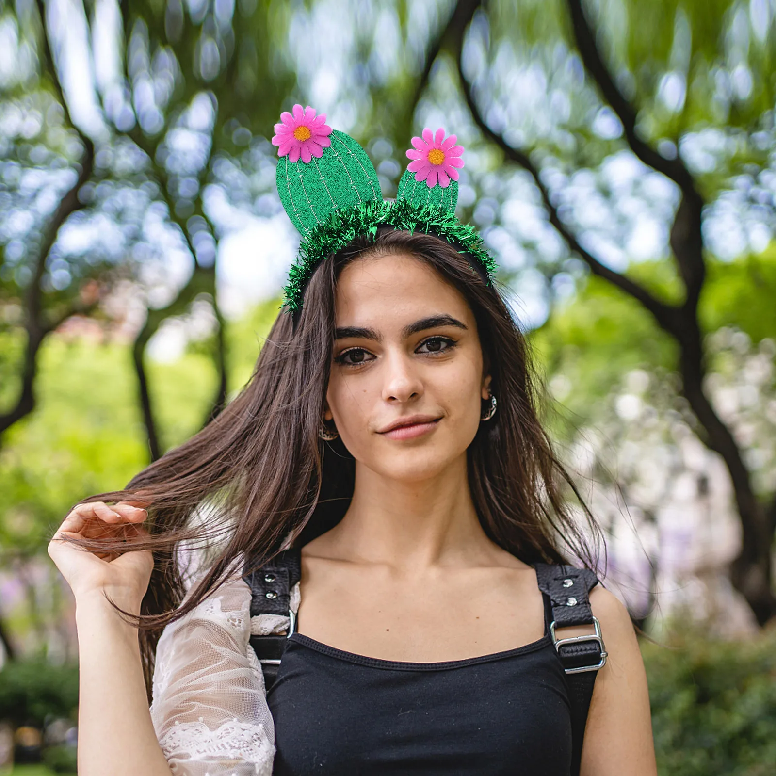 

3Pcs Cactus Headband Fun Cute Novelty Hair Hoop Tropical Beach Festival Party Accessory Cactus Headband Costume