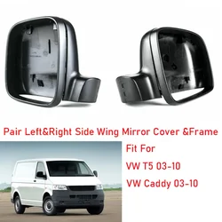 Coque de Rétroviseur Extérieur Noir, 1 Pièce, pour Conducteur Droit Hors Côté, Cadre et Couvercle pour VW T5 Caddy 03-10