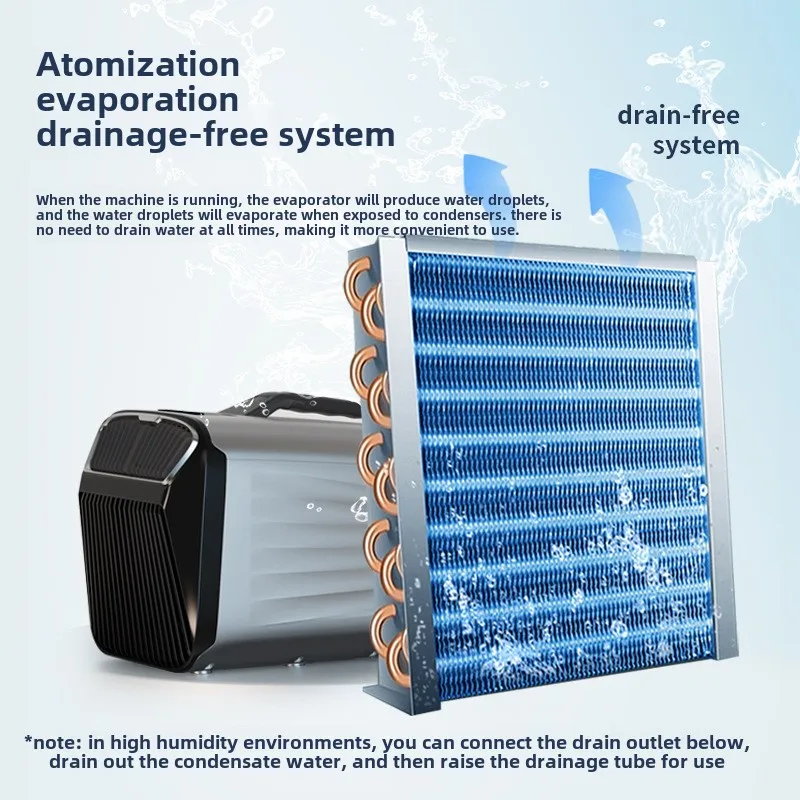 Portable Mobile Refrigeration Air Conditioner Compact All-in-1for CampingRVsOutdoor Use No Drainage Design rechargeable fanwind