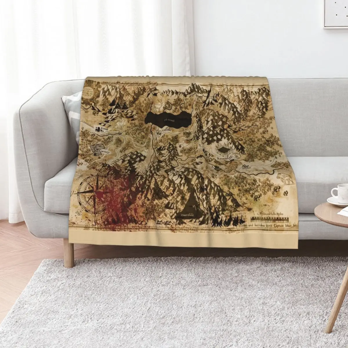 Dr. Rudolf Van Richten's Annotated Map Of Barovia Throw Blanket manga for winter Decorative Throw Decoratives Cute Blankets