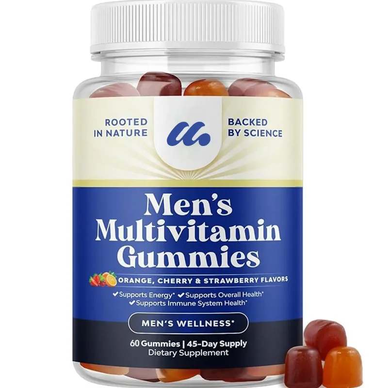 Adult men's compound vitamin gummies containing zinc and biotin immune gummies -vitamins A and B6- non GMO gluten free and halal