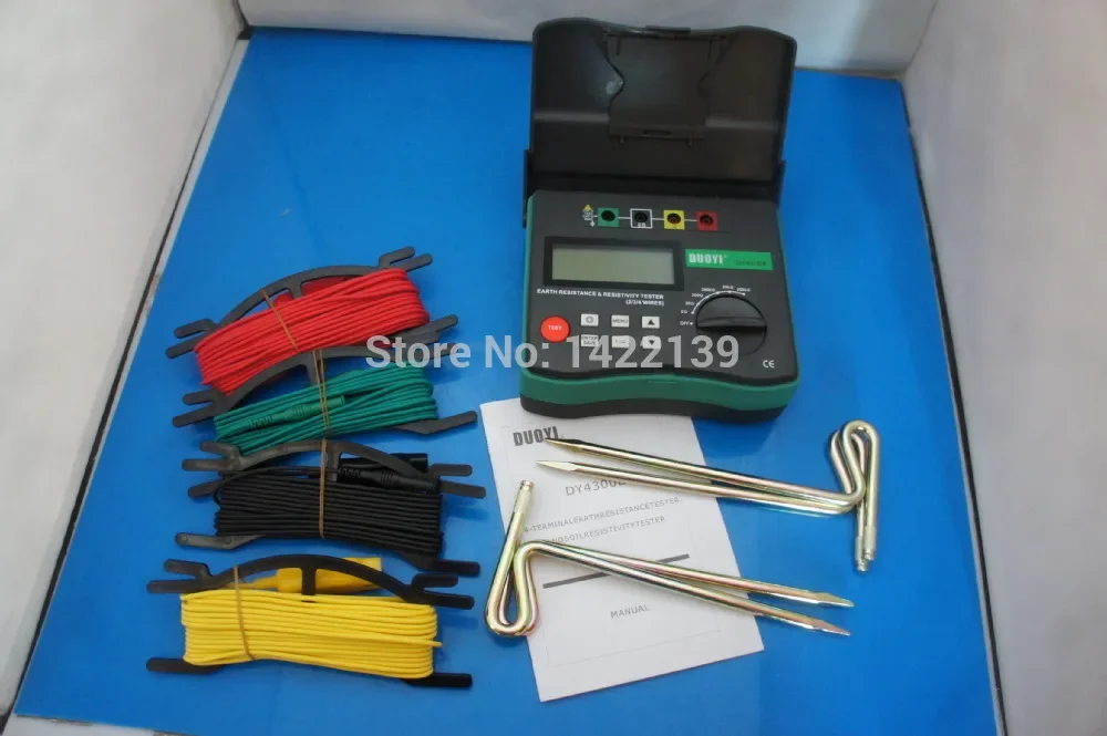 DY4300B 4-Terminal Multimeter Tester Electrical Instrument Earth Ground Resistance and Soil Resistivity Tester