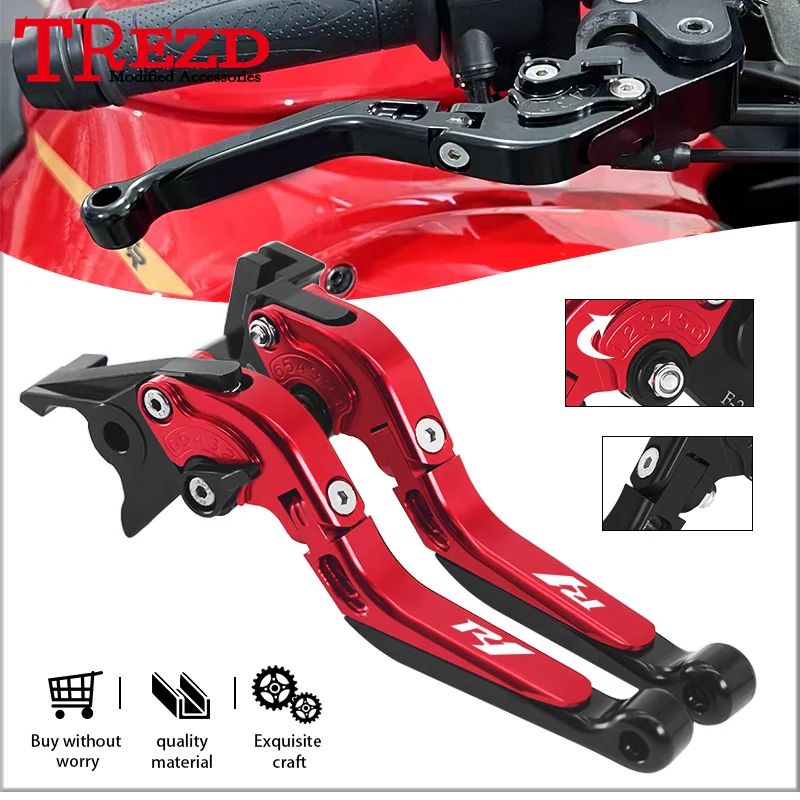 

High Quality For YZF-R1 R1M R1S 2015-2024 Folding Adjustable Brake Clutch Levers Motorcycle CNC Extendable Hand Bar Lever r1 r1m