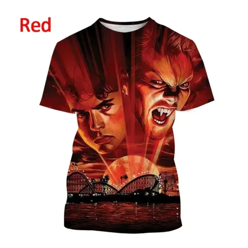 Fashion Men Clothing Horror Movie The Lost Boy 3D Print T-shirt Personality Casual Oversized T Shirt Harajuku Street Unisex Tops