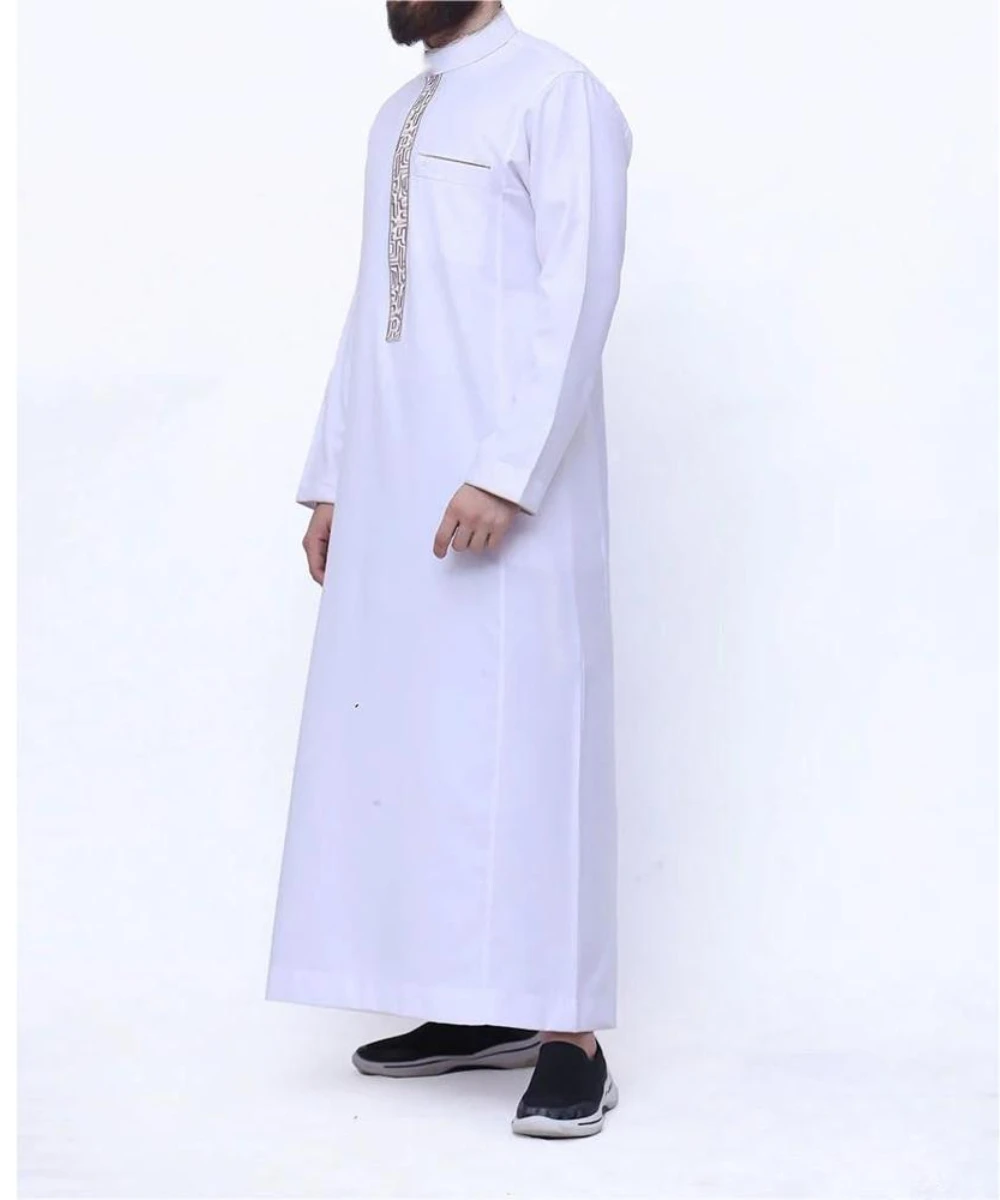 Men Long Robe Jubba Thobe มุสลิมพิมพ์ Dishdasha อิสลามดูไบ Saudi Abaya Eid Ramadan โมร็อกโก 2025 เจียมเนื้อเจียมตัวอาหรับ Abayas Kaftan