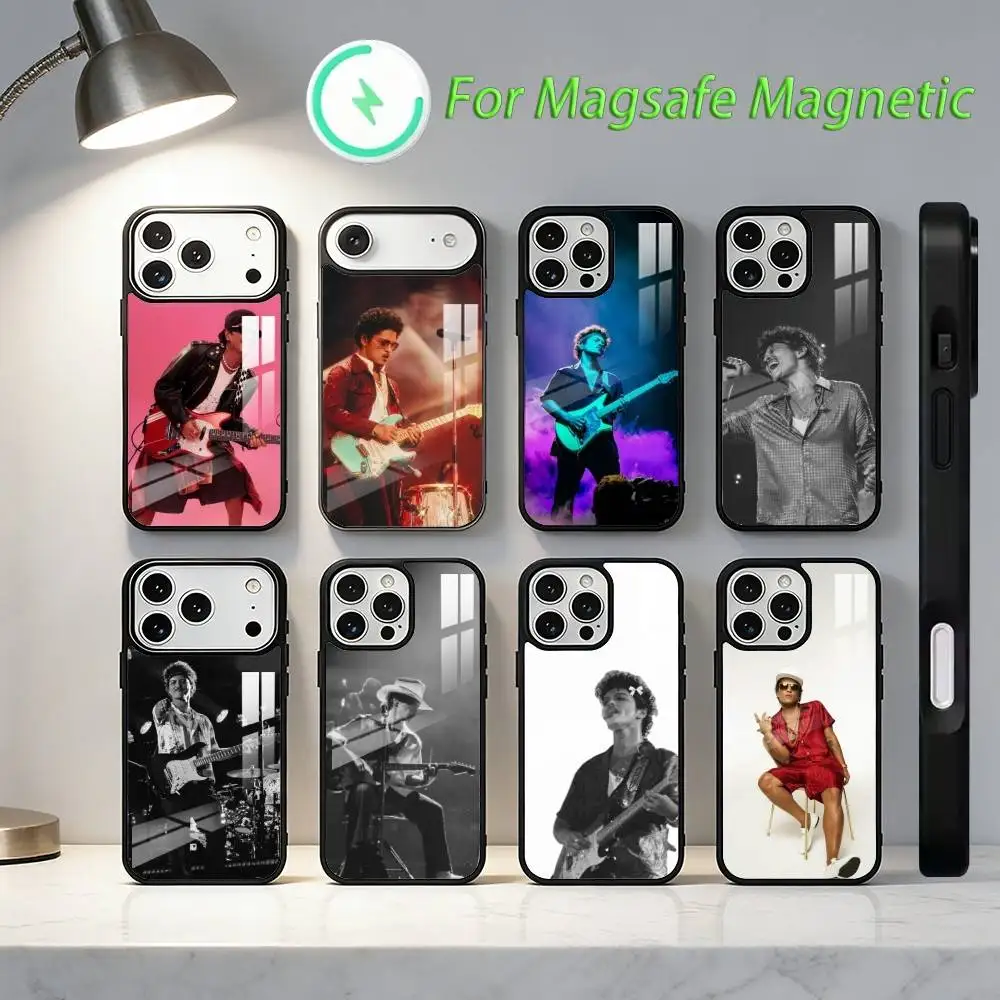 

Pete B-Bruno M-Mars Phone Case For iPhone17,16,15,14,13,12,11,Plus,Pro,Max For Magsafe Wireless Charging cover