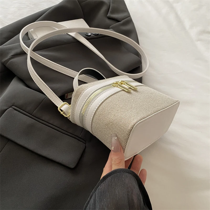 New Fashionable Color Block Large Capacity Box Shaped Handbag Single Shoulder Crossbody Bag Stylish Trendy Youth Casual Purse