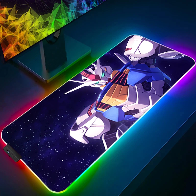 

RGB Mouse Pad Mechanical Warrior G-gundam A-aerial Backlight Larger Computer Gamer Gaming LED Mousepad Keyboard Desk Mat Carpet