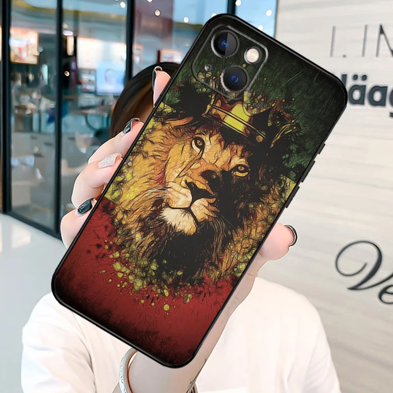 Rasta Lion Reggae Bob Marleys Phone Case For iPhone 13 12 Mini 11 14 15 16 Pro Max Plus X XS Max XR Cover Shell