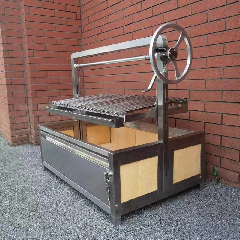 

40" Wood Charcoal Grill Adjustable Height Stainl s Steel Parrilla Gaucho Asado Santa Maria Grill Argentina Argentine Grill