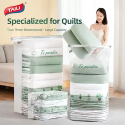 TAILI Cubic Vacuum Bags Large Plastic Storage Bags for Storing Clothes Blankets Compression Empty Bag Covers Travel Packing Bag