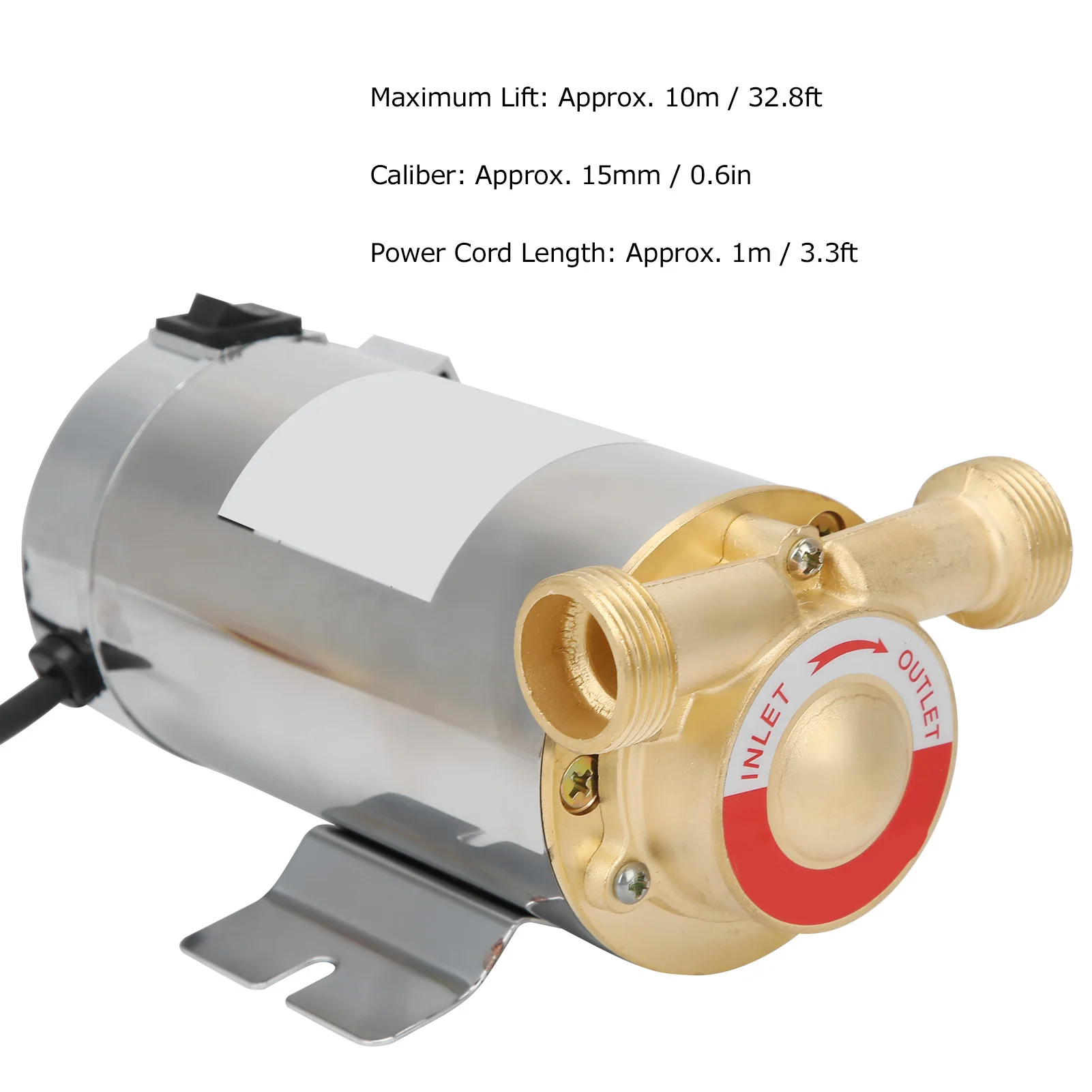 Pompa booster Kit pompa di alimentazione scaldabagno per doccia domestica piccola automatica 100W‐100 Pompa scaldabagno Piccola pompa booster