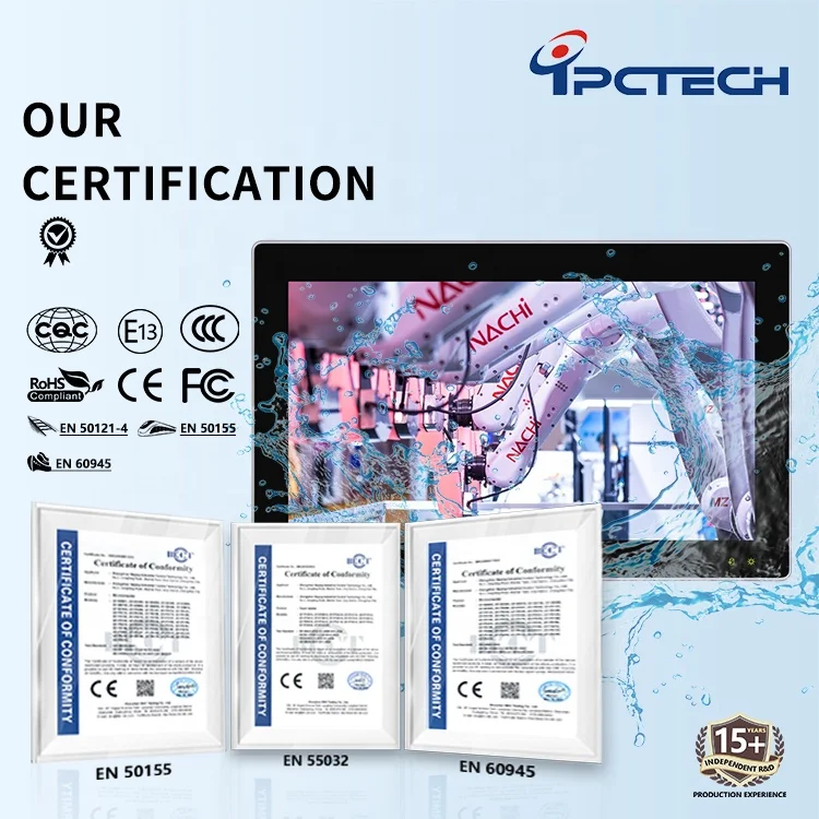 Painel capacitivo industrial do tela táctil, PC, encaixado, Fanless, IPCtech, 15,6"