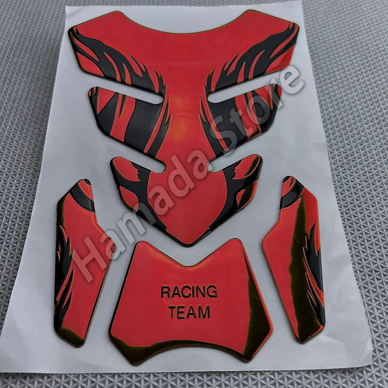 Tankpad Sticker Fishbone 3D Tank pad Stickers Oil Gas Protector Cover Decoration Flame Motorcycle Accessories For Honda Yamaha