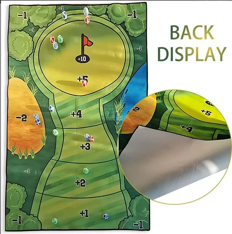 Golf Chipping Master-GolfTraining Equipment ForAdultsandFamily-Lndoor Outdoor Practice Mat Set with Stick Chip ForBackyard Games