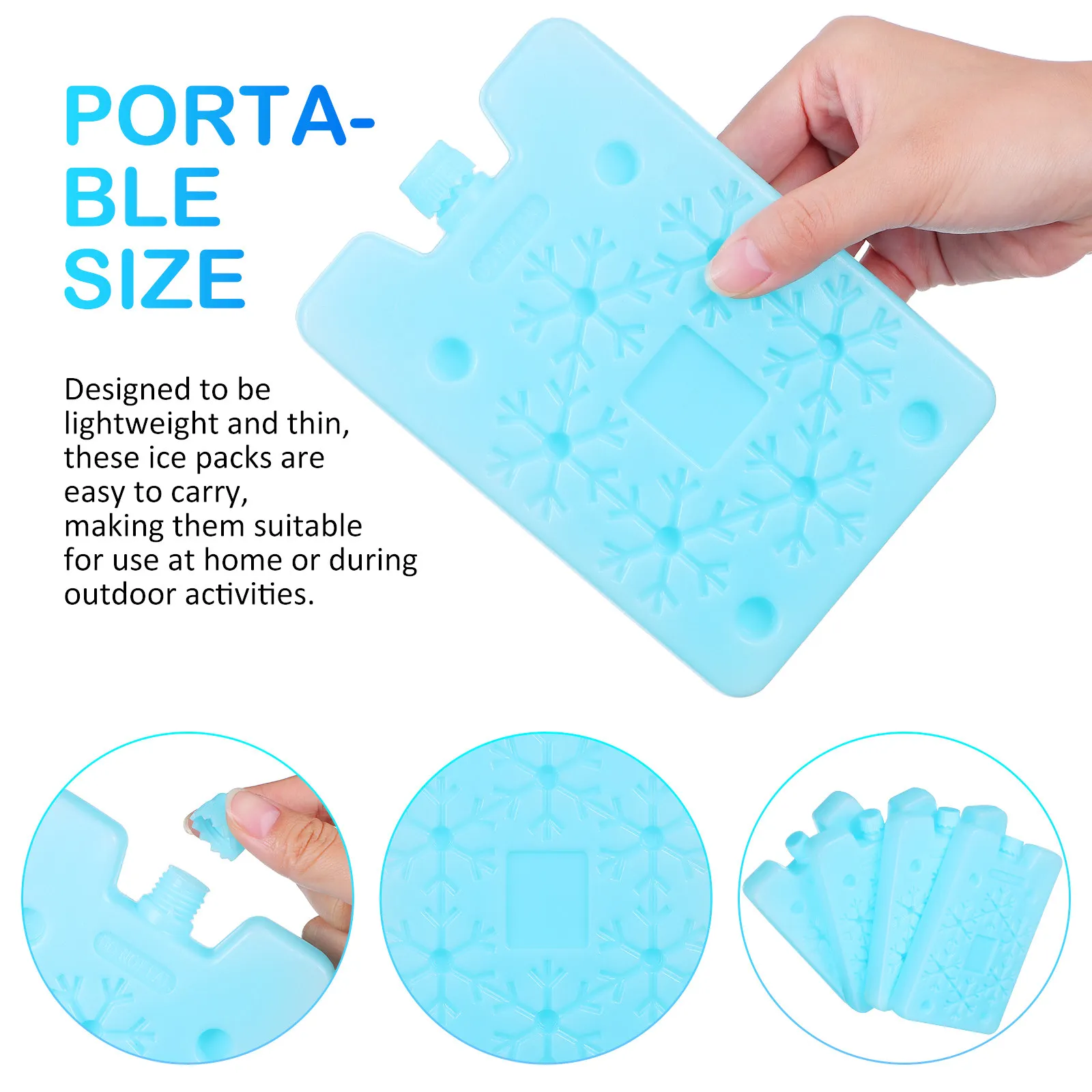 4Pcs Ice Packs for Lunch Box Freezer Packs Reusable Cooler Ice Blocks Strong Thick Pe Material Easy Use Freezer Pack view 3
