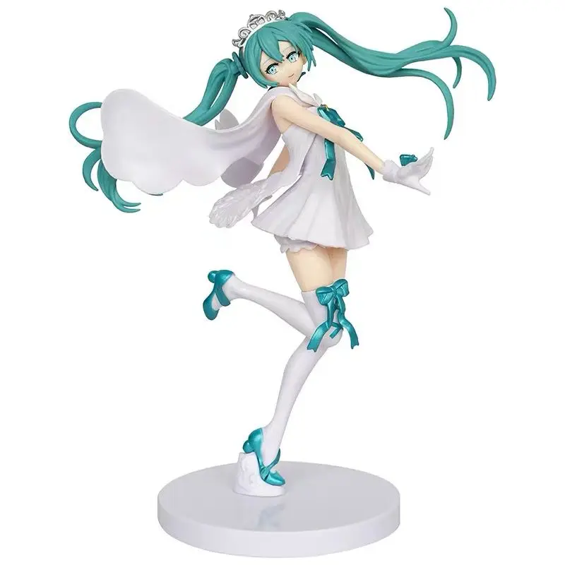 20cm Hatsune Miku Anime Figure Kawaii Pvc Model Doll Action Figurals Green-haired Angel Collect Ornaments Christmas Toys Gifts