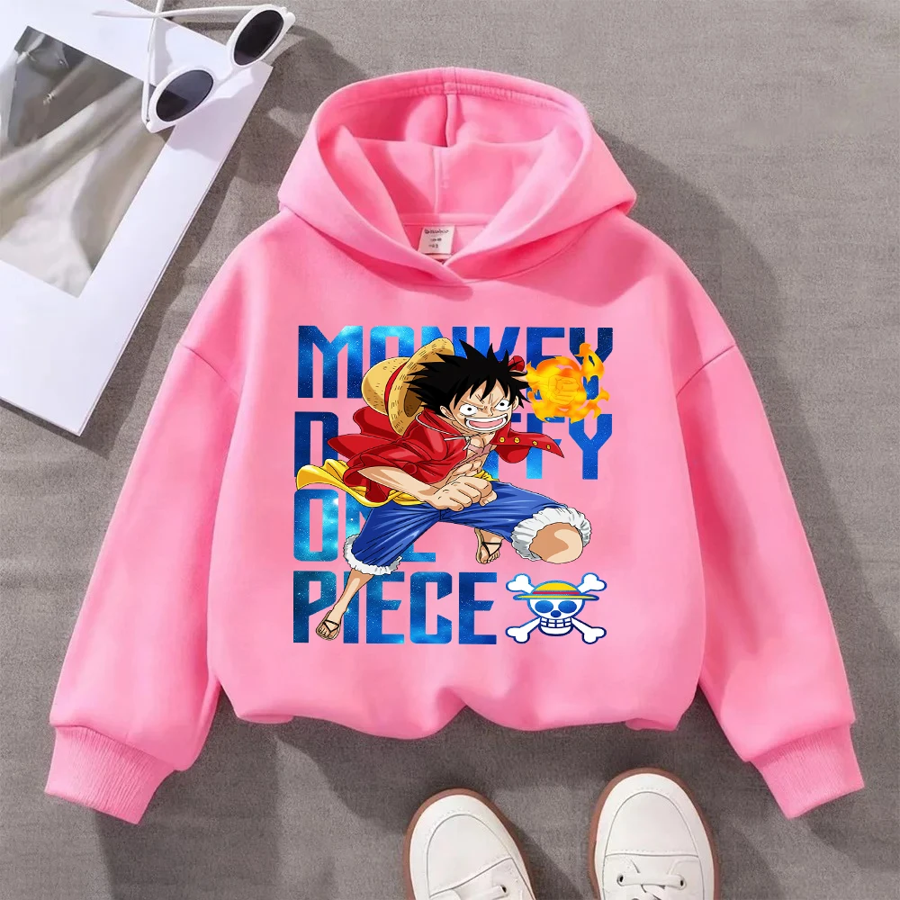 

One Piece Monkey D. Luffy Kids Hoodie, Anime - Themed Children's Sweatshirt, Casual Cartoon Printed Pullover for Boys Girls