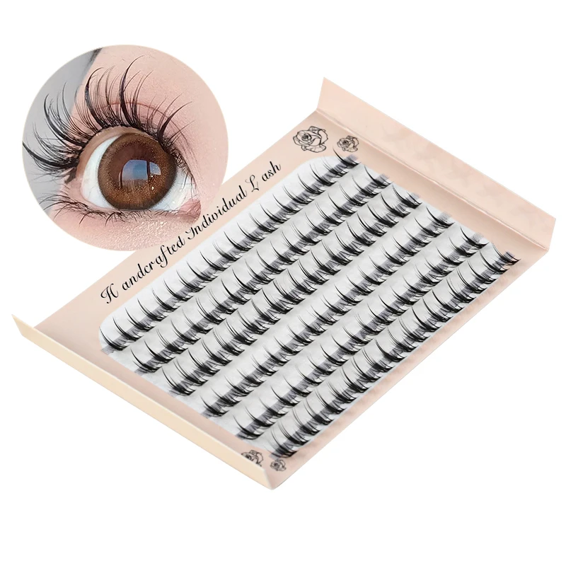 6 Rows 246 Bundles Individual Lashes Makeup Tools Cluster Spikes Lash Wispy Premade Russian Natural Long Fluffy False Eyelashes