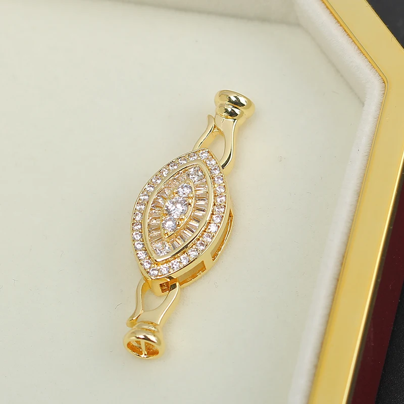 1 Piece of Gold-plated Copper Zirconia Pearl Necklace Bracelet Connector DIY Jewelry Making Materials Accessories Wholesale