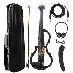 IRIN Colorful 4/4 Electro Acoustic Violin Intelligent Silent  Electroacoustic Violin Earphones Connecting Fiddle Accessories