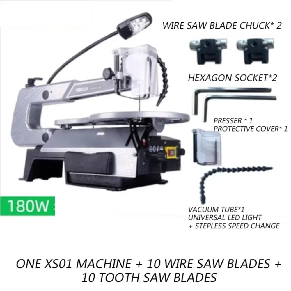 220V Curve Saw Electric Jigsaw 180W Desktop Pull Wire Saw Table Drew Saw Board Cutting Machine Woodworking Carving Tool