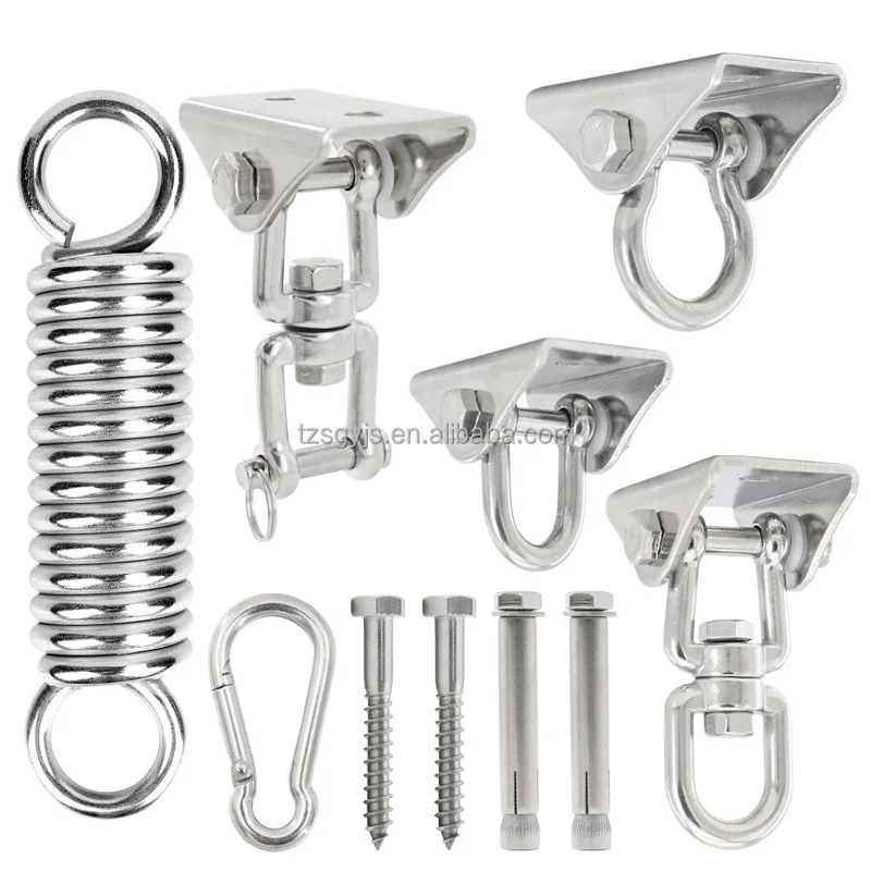 

Heavy Duty Porch Swing Hanger 360 Swivel Ceiling Hooks for Punching Bag Hammock Chair Hanging Hardware with Spring