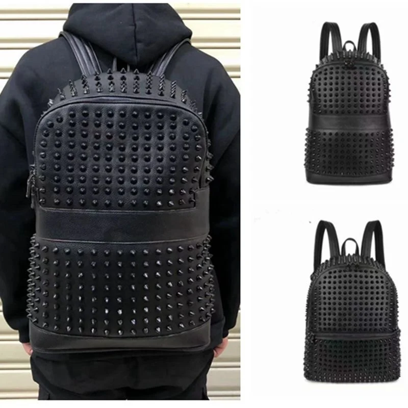 European And American Fashion Personalized Rivet Decoration Backpack 2025 New Large Capacity Punk Motorcycle Style Women's Bag