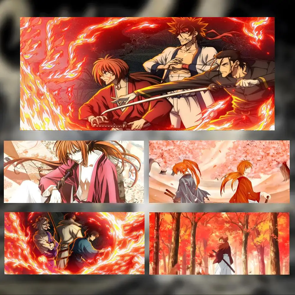 Klassisches Samurai-Anime R-Rurouni Kenshin Mauspad, großes, dickes Schreibtischpad mit genähten Kanten, Gaming-Mauspad für PC