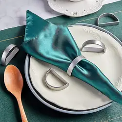 12Pcs/Set Tissue Ring  Fashion Restaurant Dining Room Elegant Napkin Buckle  Corrosion Resistant Napkin Wrap