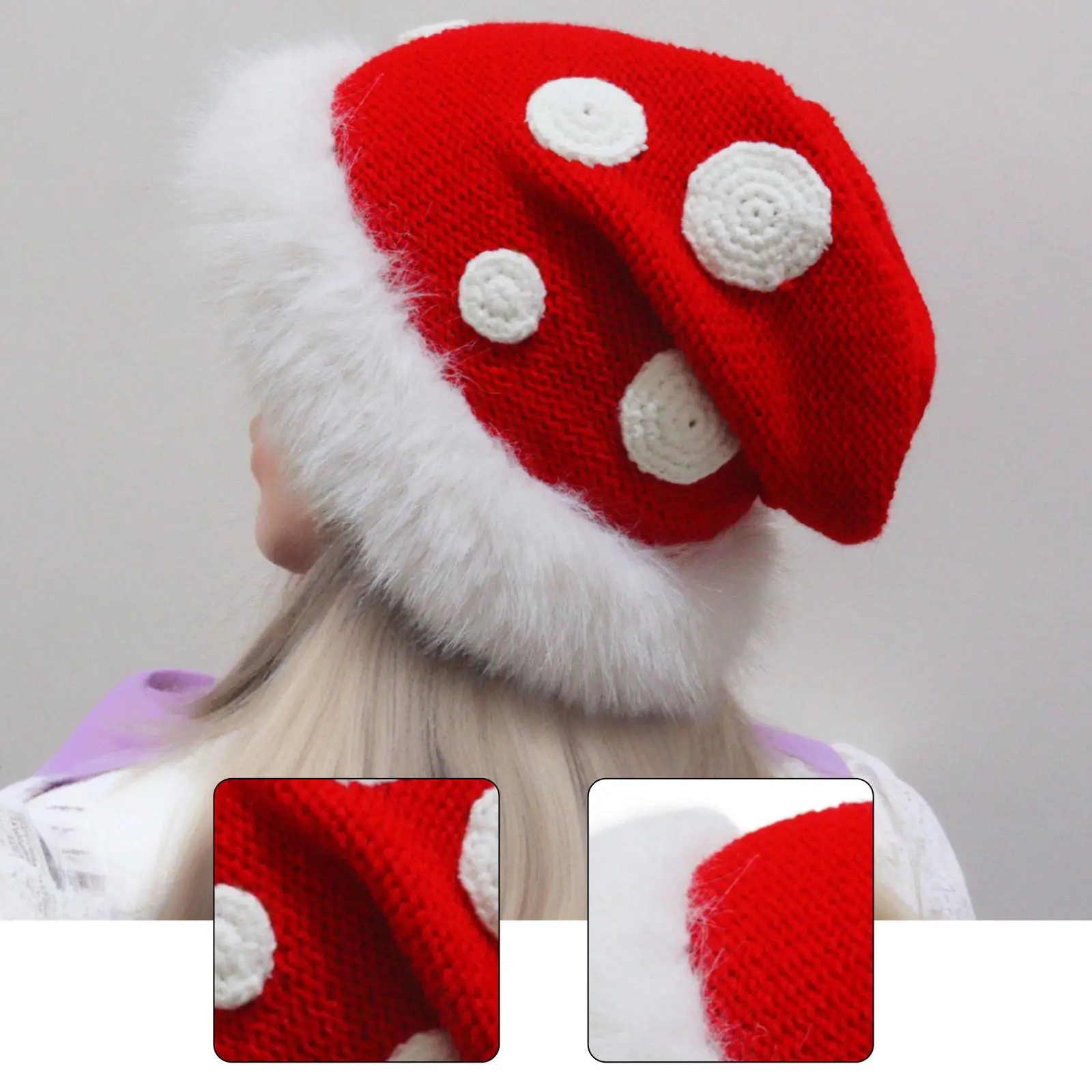 

Knitted Hat Trendy Skin Friendly Windproof Stretch Crochet Winter Beanie