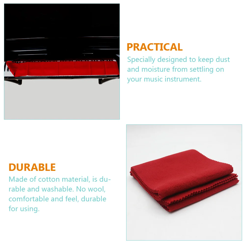 

2Pcs Cotton Piano Keyboard Cloth Cover Anti-Scratch Durable 88-Key Protector Lightweight Keyboard Anti-Scratch Key Protector