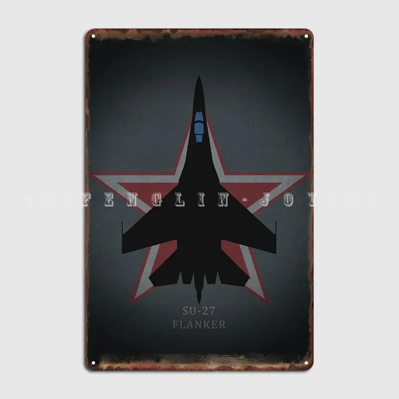 Su-27 Flanker Metal Sign Cinema Living Room Home Retro Garage Decoration Tin Sign Posters