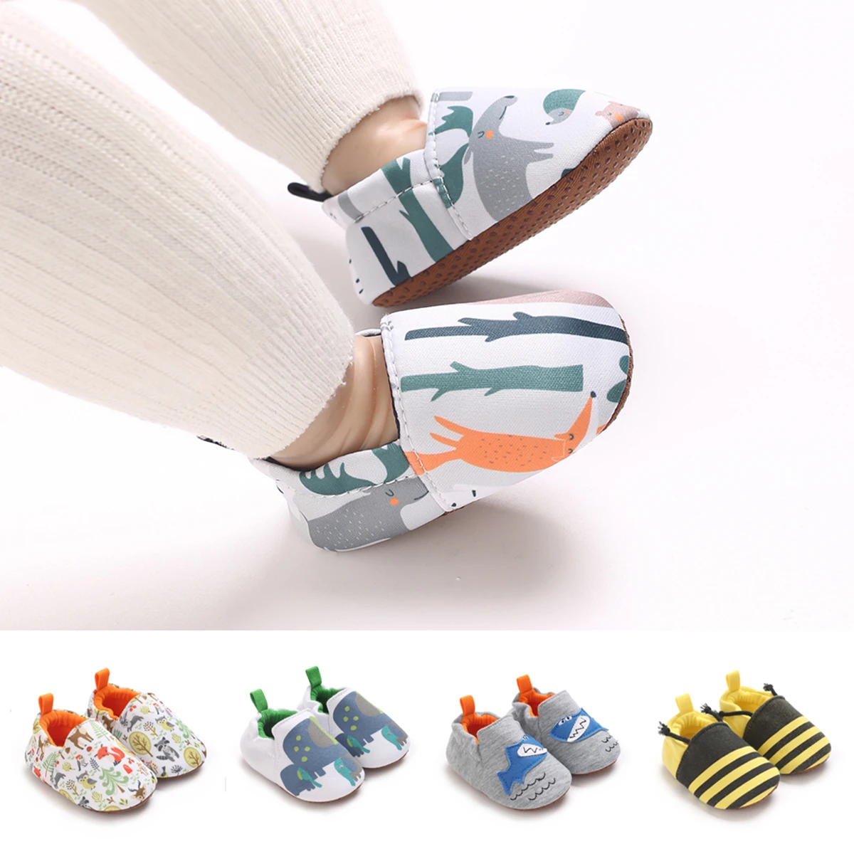 0-1Year Fashion Casual Shoes CartoonBaby Shoes Newborn Boy Girl First Walker Cute Spring and Autumn Pure Cotton Warm Soft Bottom