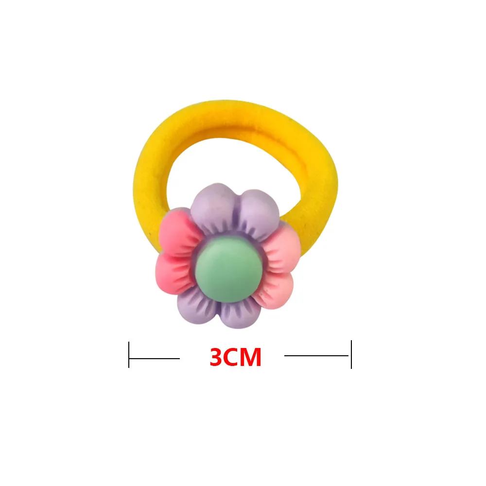 Children Flowers Do Not Hurt Hair Girls Hair Rings High Elastic Hair Ponytail Cute Baby Hair Rope Resin Towel Ring