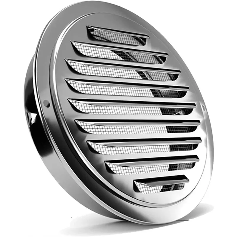 

Modern Stainless Steel Air Vent Hood Louvered Grille Cover for Flat Ducting Ventilation Wall Air Outlet