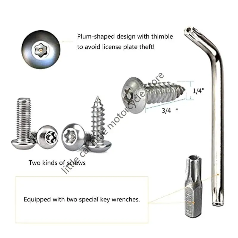 

R9CC Anti Theft License Plate Screws Bolts Fasteners for Car Plate Frame Holder